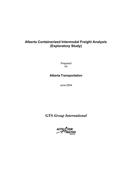Alberta Containerized Intermodal Freight Analysis Study