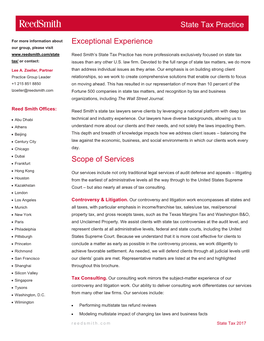 Reedsmith State Tax Practice