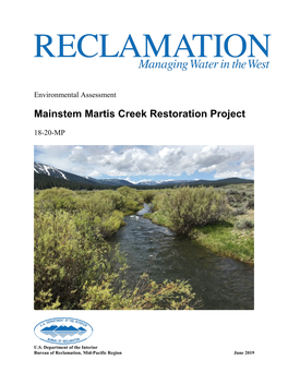 Environmental Assessment, Mainstem Martis Creek Restoration Project