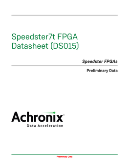 Speedster7t FPGA Datasheet (DS015)