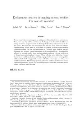 Endogenous Taxation in Ongoing Internal Conflict: the Case of Colombia