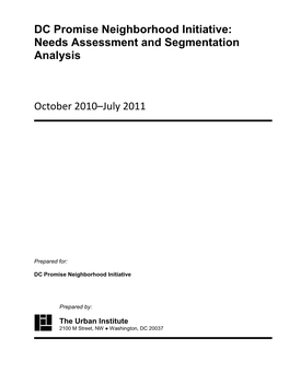 DC Promise Neighborhood Initiative: Needs Assessment and Segmentation Analysis