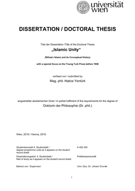 Dissertation / Doctoral Thesis