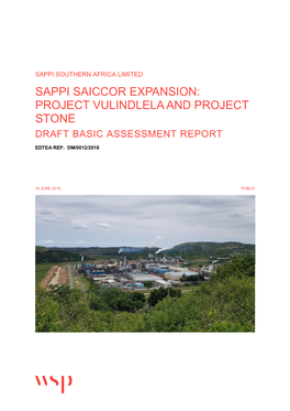 Sappi Saiccor Expansion: Project Vulindlela and Project Stone Draft Basic Assessment Report