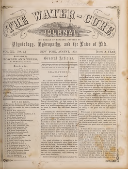 Water-Cure Journal V20 N2 Aug 1855