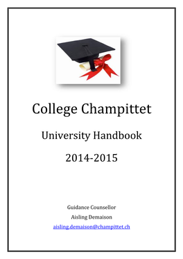 College Champittet University Handbook 2014-2015