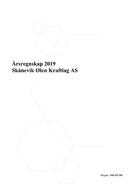 Årsregnskap 2019 Skånevik Ølen Kraftlag AS