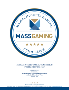 Massachusetts Gaming Commission Public Meeting #207