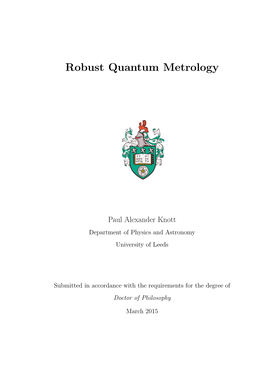 Robust Quantum Metrology