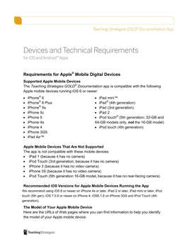 Requirements for Apple Mobile Digital Devices