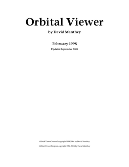 Orbital Viewer by David Manthey