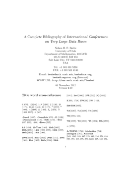 A Complete Bibliography of International Conferences on Very Large Data Bases