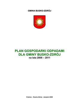 Plan Gospodarki Odpadami Dla Gminy Busko-Zdrój