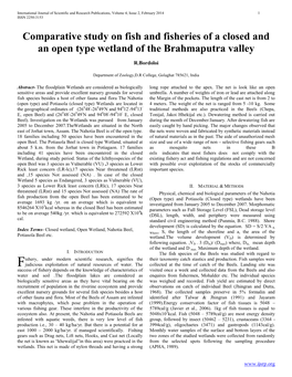 Comparative Study on Fish and Fisheries of a Closed and an Open Type Wetland of the Brahmaputra Valley