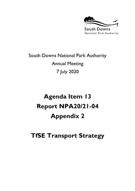 Agenda Item 13 Report NPA20/21-04 Appendix 2 Tfse Transport Strategy