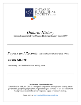 Ontario History 1914