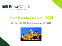 New Iowa Legislators: 2018 2018 Legislators: Iowa New