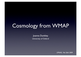 Cosmology from WMAP