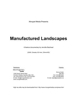 Manufactured Landscapes