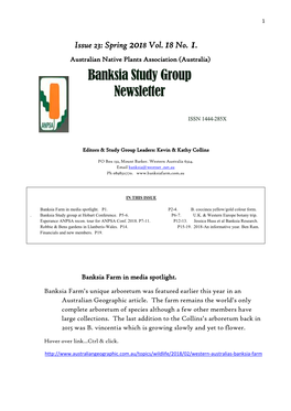 Banksia Study Group Newsletter