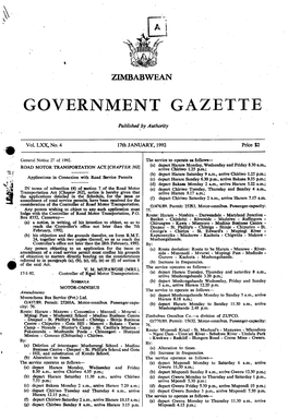 Zimbabwean Government Gazette