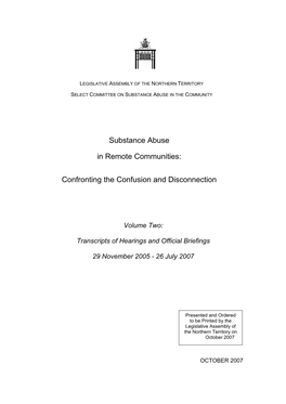 Substance Abuse in Remote Communities: Confronting the Confusion and Disconnection