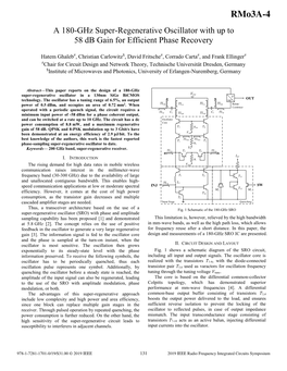 A 180-Ghz Super-Regenerative Oscillator with up to 58 Db Gain for Efficient Phase Recovery