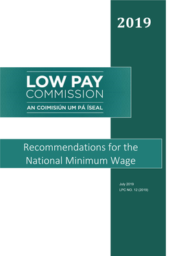 Recommendations for the National Minimum Wage