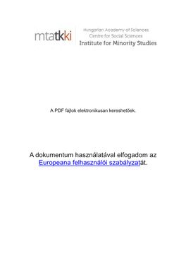 A Dokumentum Használatával Elfogadom Az Europeana Felhasználói Szabályzatát