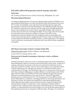 ASIH at 100 Symposium, Salon D, Saturday 9 July 2016 Mark Sabaj the Academy of Natural Sciences of Drexel University, Philadelphia, PA, USA Phenomenological Monsters