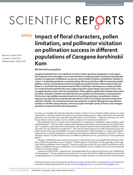 Impact of Floral Characters, Pollen Limitation, and Pollinator Visitation