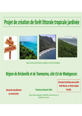Projet De Création De Forêt Littorale Tropicale Jardinée