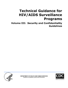 Techncial Guidance for HIV Surveillance Programs
