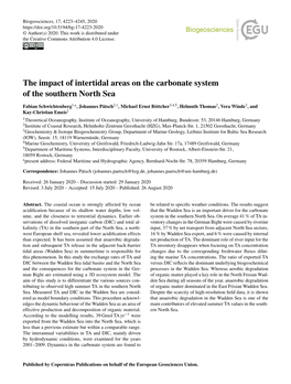 The Impact of Intertidal Areas on the Carbonate System of the Southern North Sea