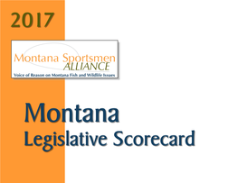 Montana Sportsmen Alliance 2017 Legislative Scorecard