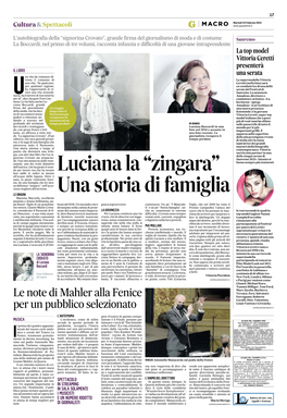 Luciana La “Zingara” All’Acqua Della Laguna