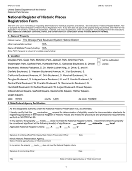 NPS Form 10 900 OMB No. 1024 0018