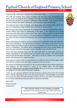 School Newsletter 3 July 2015