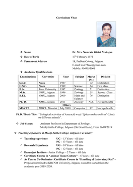 Dr. Namrata Girish Mahajan