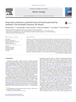 Deep-Water Seamounts, a Potential Source of Tsunami Generated by Landslides? the Hirondelle Seamount, NE Atlantic