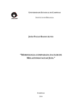 “Morfologia Comparada Da Flor De Melastomataceae Juss.”