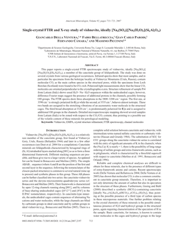 Single-Crystal FTIR and X-Ray Study of Vishnevite, Ideally [Na6(SO4)][Na2(H2O)2](Si6al6o24)