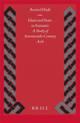 Islam and State in Sumatra Islamic History and Civilization