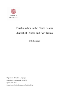 Dual Number in the North Saami Dialect of Ofoten and Sør-Troms
