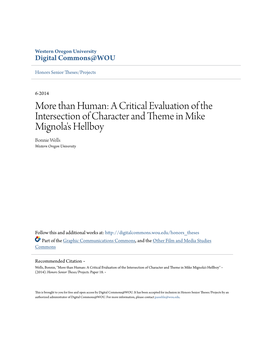 A Critical Evaluation of the Intersection of Character and Theme in Mike Mignola's Hellboy Bonnie Wells Western Oregon University