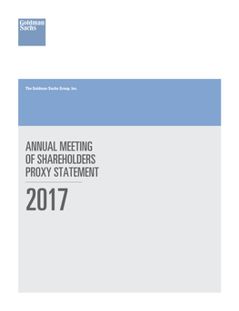 Proxy Statement for 2017 Annual Meeting of Shareholders