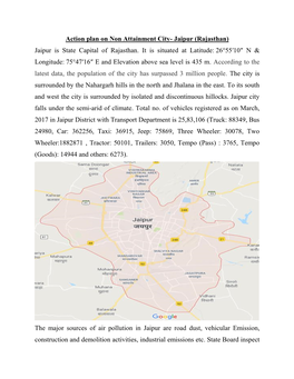 Action Plan on Non Attainment City- Jaipur (Rajasthan) Jaipur Is State Capital of Rajasthan