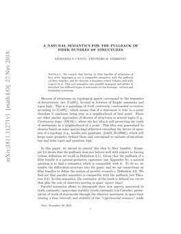 Arxiv:1811.11271V1 [Math.LO]