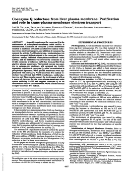 And Role in Trans-Plasma-Membrane Electron Transport Josje M