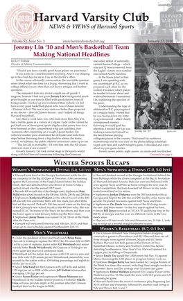 Harvard Varsity Club NEWS & VIEWS of Harvard Sports